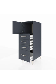 Kronos Dolap Tek Raflı 4 Çekmeceli Tek Kapaklı 44x59x134 Antrasit-Antrasit