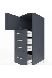 Kronos Dolap Tek Raflı 4 Çekmeceli Tek Kapaklı 44x59x134 Antrasit-Antrasit
