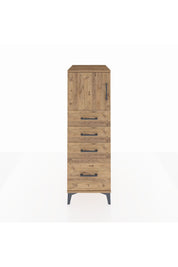 Kronos Dolap Tek Raflı 4 Çekmeceli Tek Kapaklı 44x59x134 Çam-Çam