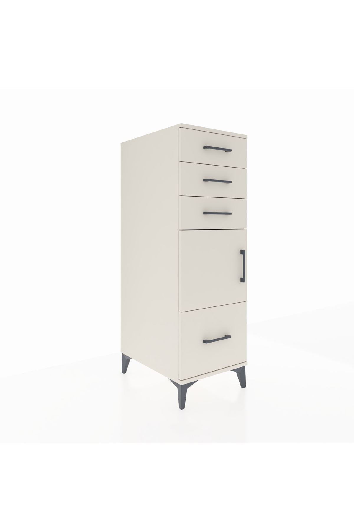 Kronos Dolap Tek Raflı 3 Çekmeceli Tek Kapaklı 44x59x134 Aytaşı-Aytaşı