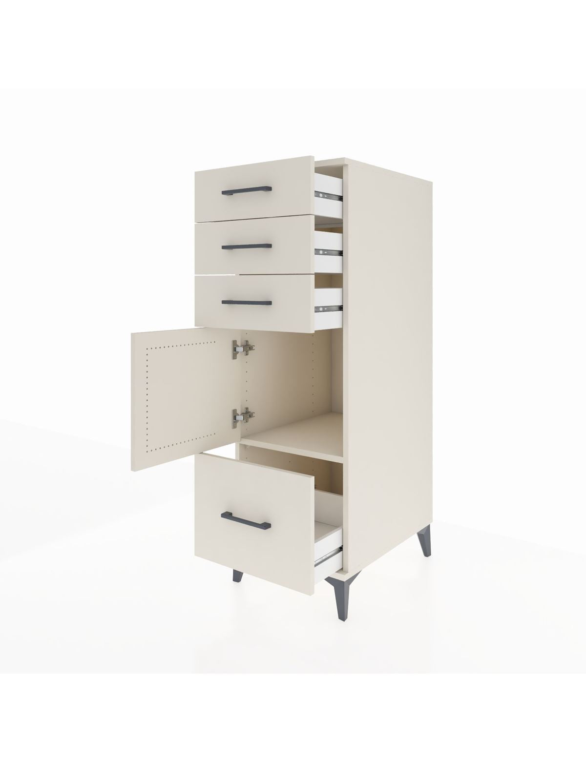 Kronos Dolap Tek Raflı 3 Çekmeceli Tek Kapaklı 44x59x134 - S82M009V1C