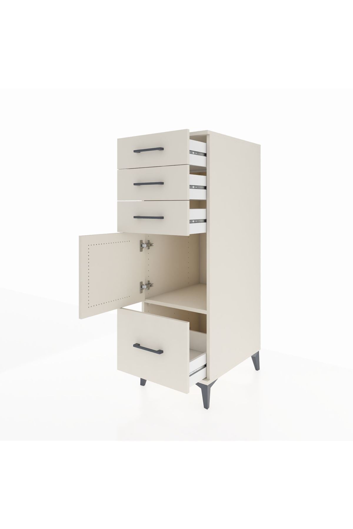 Kronos Dolap Tek Raflı 3 Çekmeceli Tek Kapaklı 44x59x134 Aytaşı-Aytaşı