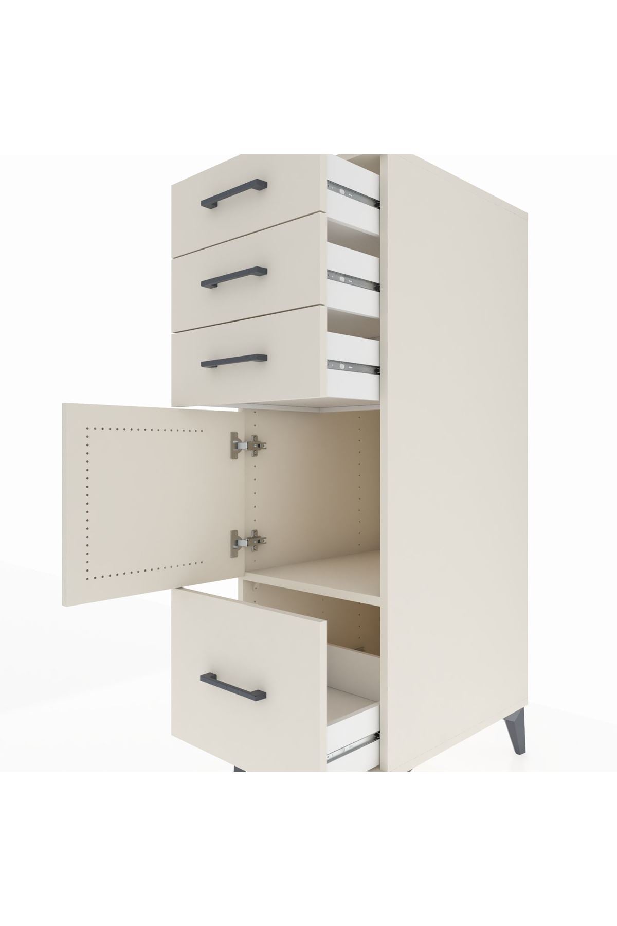 Kronos Dolap Tek Raflı 3 Çekmeceli Tek Kapaklı 44x59x134 Aytaşı-Aytaşı