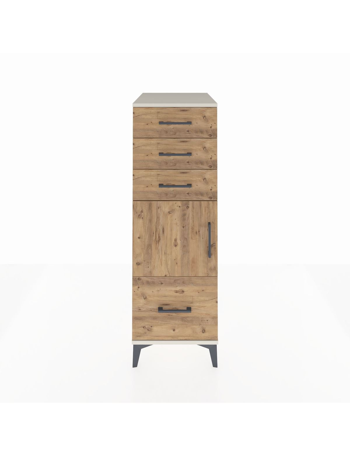 Kronos Dolap Tek Raflı 3 Çekmeceli Tek Kapaklı 44x59x134 Aytaşı-Çam