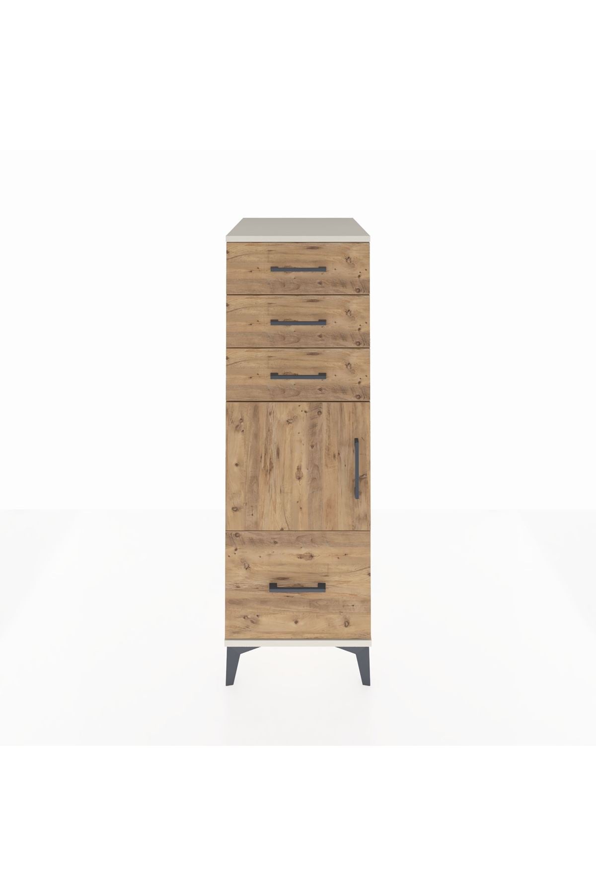 Kronos Dolap Tek Raflı 3 Çekmeceli Tek Kapaklı 44x59x134 Aytaşı-Çam