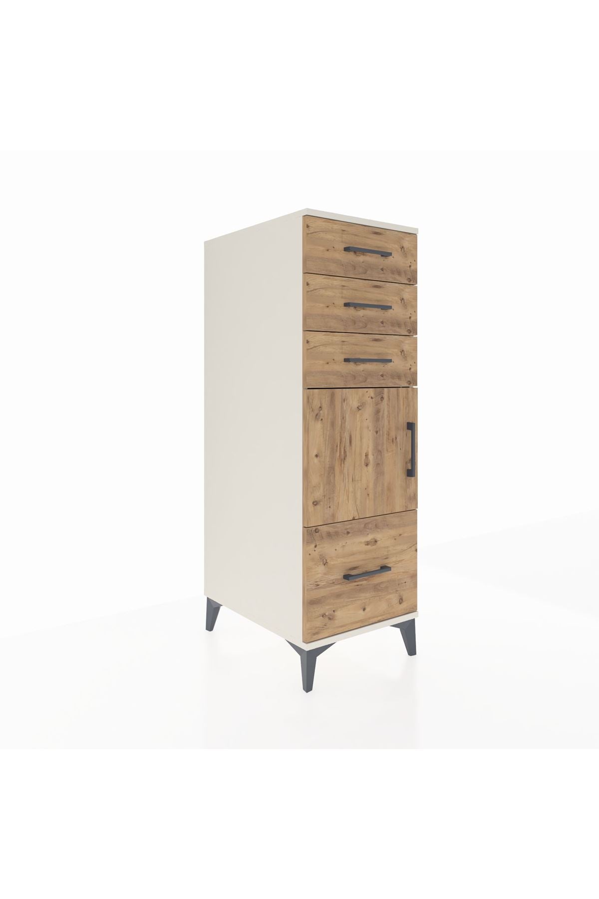 Kronos Dolap Tek Raflı 3 Çekmeceli Tek Kapaklı 44x59x134 Aytaşı-Çam