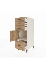 Kronos Dolap Tek Raflı 3 Çekmeceli Tek Kapaklı 44x59x134 Aytaşı-Çam