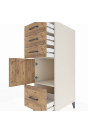 Kronos Dolap Tek Raflı 3 Çekmeceli Tek Kapaklı 44x59x134 Aytaşı-Çam