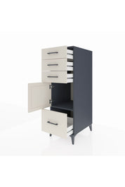 Kronos Dolap Tek Raflı 3 Çekmeceli Tek Kapaklı 44x59x134 Antrasit-Aytaşı