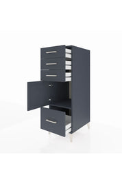 Kronos Dolap Tek Raflı 3 Çekmeceli Tek Kapaklı 44x59x134 Antrasit-Antrasit