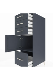 Kronos Dolap Tek Raflı 3 Çekmeceli Tek Kapaklı 44x59x134 Antrasit-Antrasit