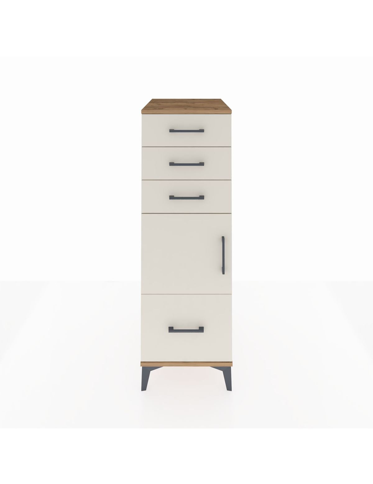 Kronos Dolap Tek Raflı 3 Çekmeceli Tek Kapaklı 44x59x134 Çam-Aytaşı