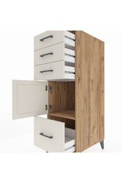 Kronos Dolap Tek Raflı 3 Çekmeceli Tek Kapaklı 44x59x134 Çam-Aytaşı