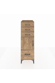 Kronos Dolap Tek Raflı 3 Çekmeceli Tek Kapaklı 44x59x134 Çam-Çam