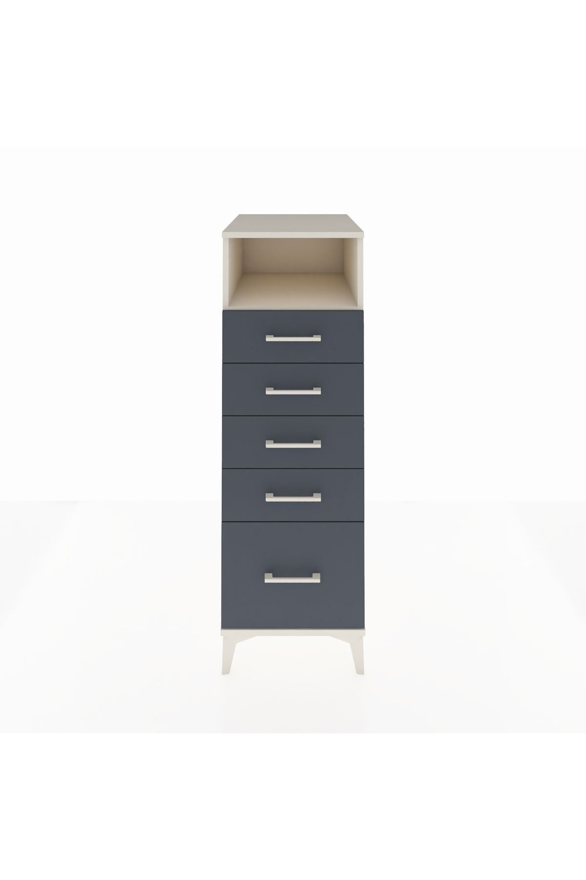 Kronos Dolap Tek Raflı 5 Çekmeceli 44x59x134 Aytaşı-Antrasit