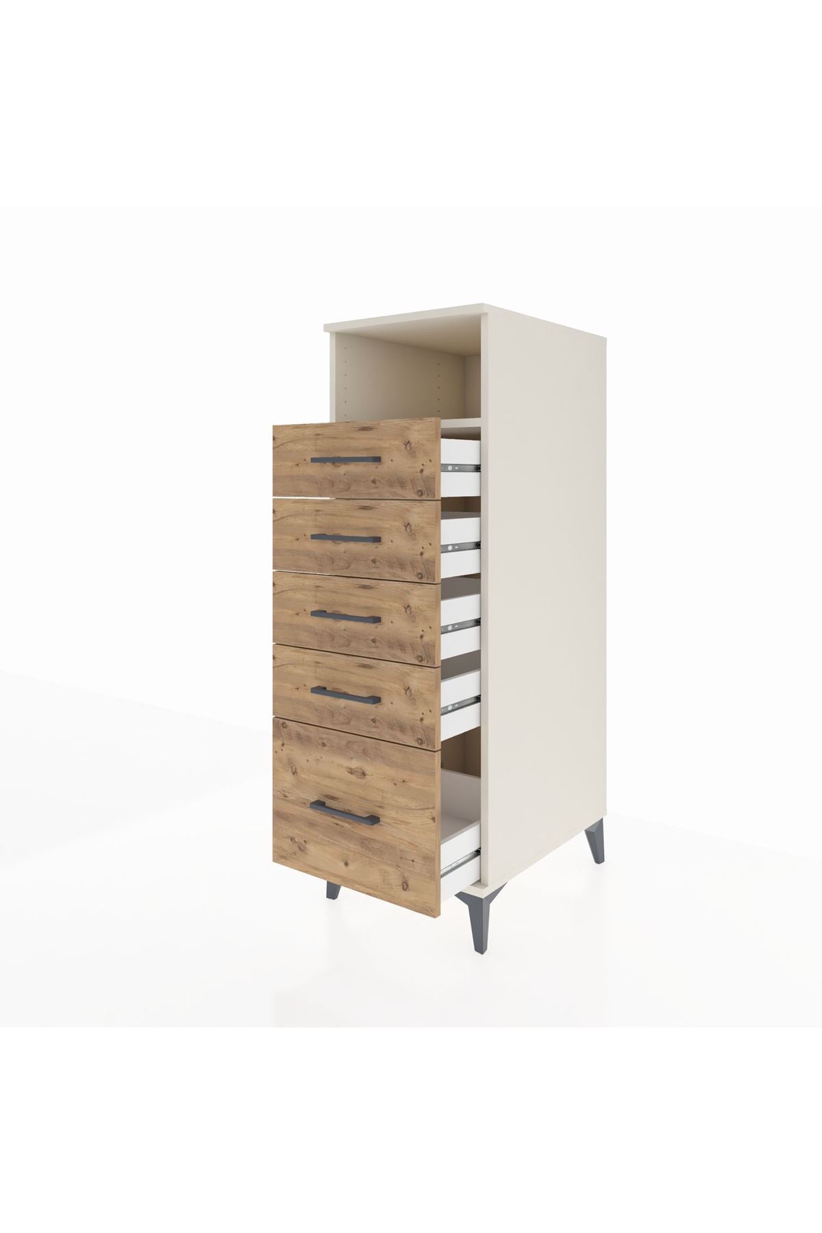 Kronos Dolap Tek Raflı 5 Çekmeceli 44x59x134 Aytaşı-Çam