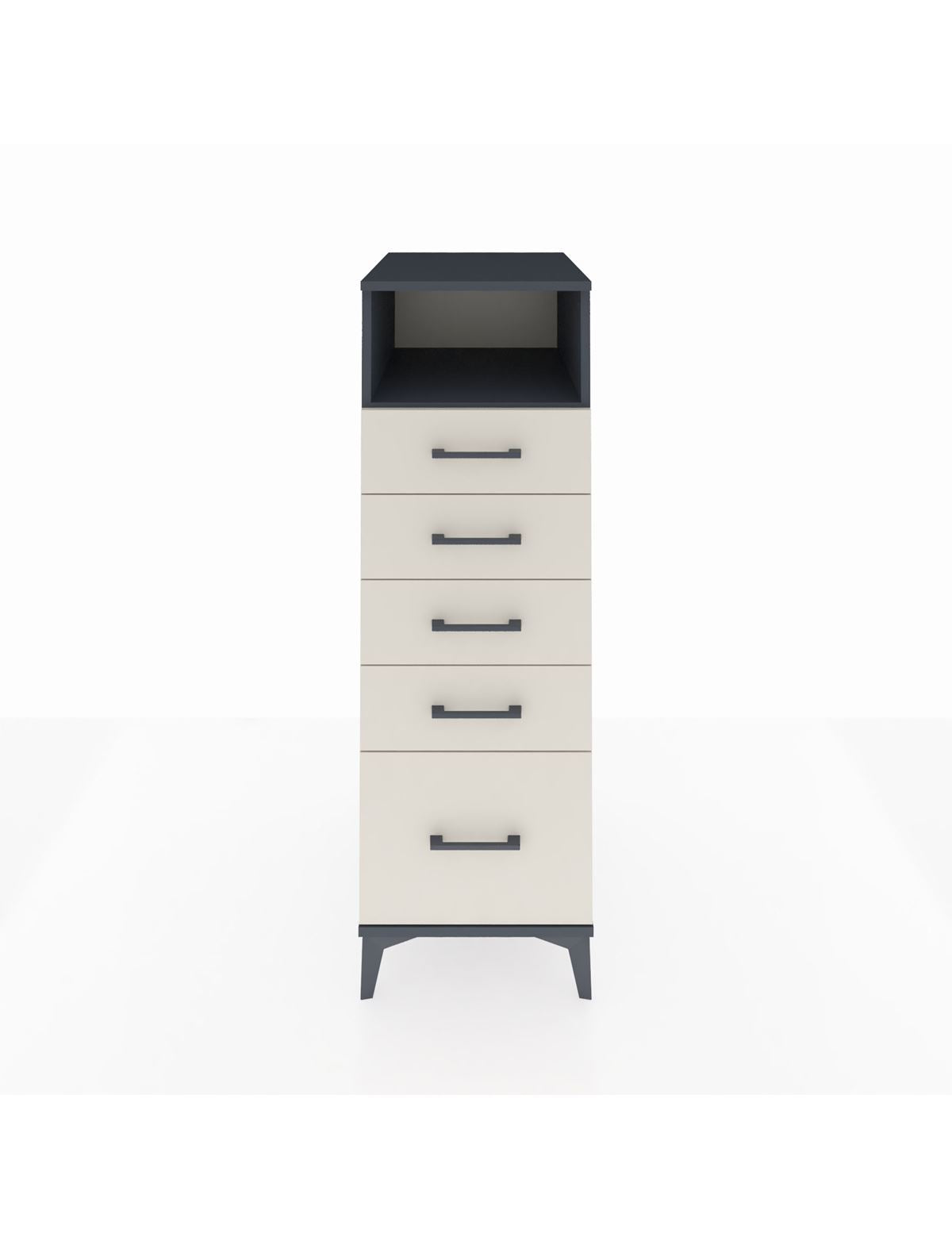 Kronos Dolap Tek Raflı 5 Çekmeceli 44x59x134 Antrasit-Aytaşı