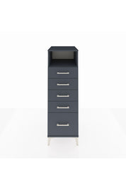 Kronos Dolap Tek Raflı 5 Çekmeceli 44x59x134 Antrasit-Antrasit