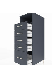 Kronos Dolap Tek Raflı 5 Çekmeceli 44x59x134 Antrasit-Antrasit