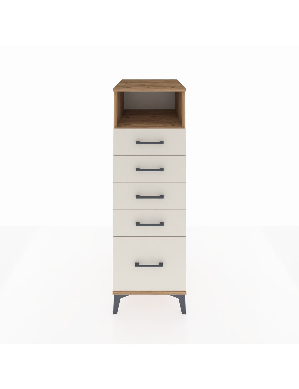 Kronos Dolap Tek Raflı 5 Çekmeceli 44x59x134 Çam-Aytaşı