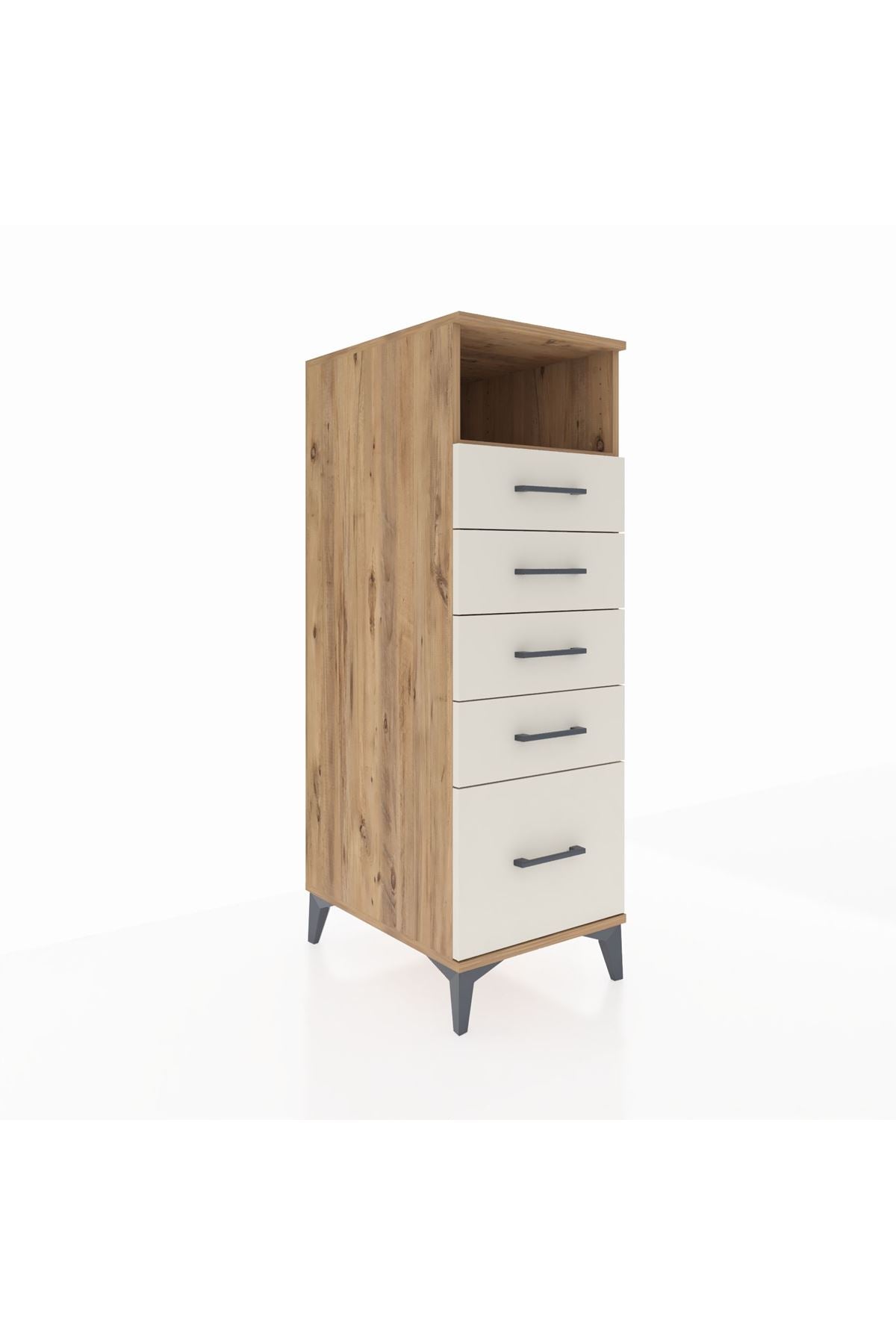 Kronos Dolap Tek Raflı 5 Çekmeceli 44x59x134 Çam-Aytaşı