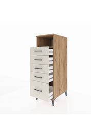Kronos Dolap Tek Raflı 5 Çekmeceli 44x59x134 Çam-Aytaşı