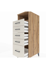 Kronos Dolap Tek Raflı 5 Çekmeceli 44x59x134 Çam-Aytaşı