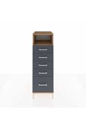 Kronos Dolap Tek Raflı 5 Çekmeceli 44x59x134 Çam-Antrasit