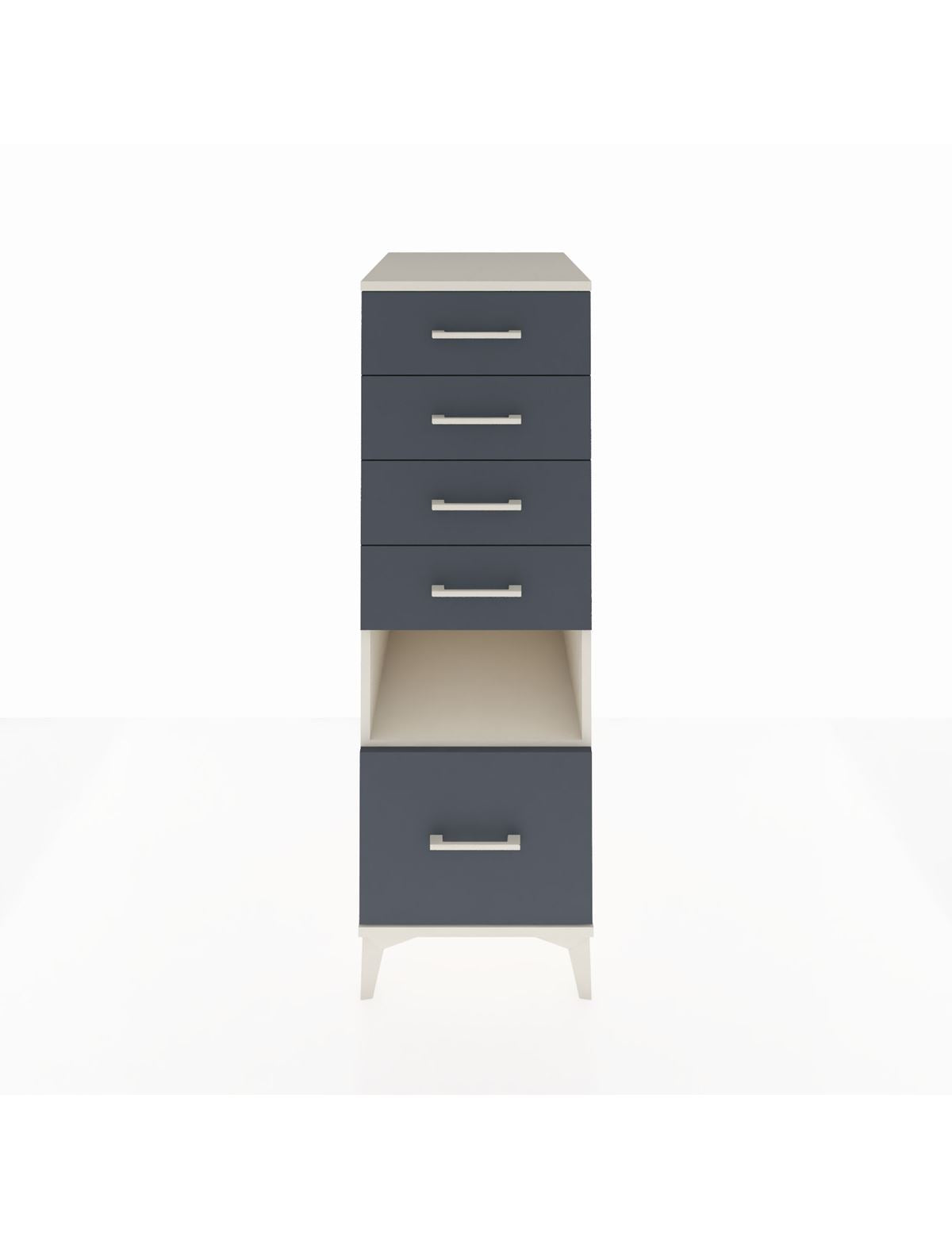 Kronos Dolap Tek Raflı 5 Çekmeceli 44x59x134 Aytaşı-Antrasit