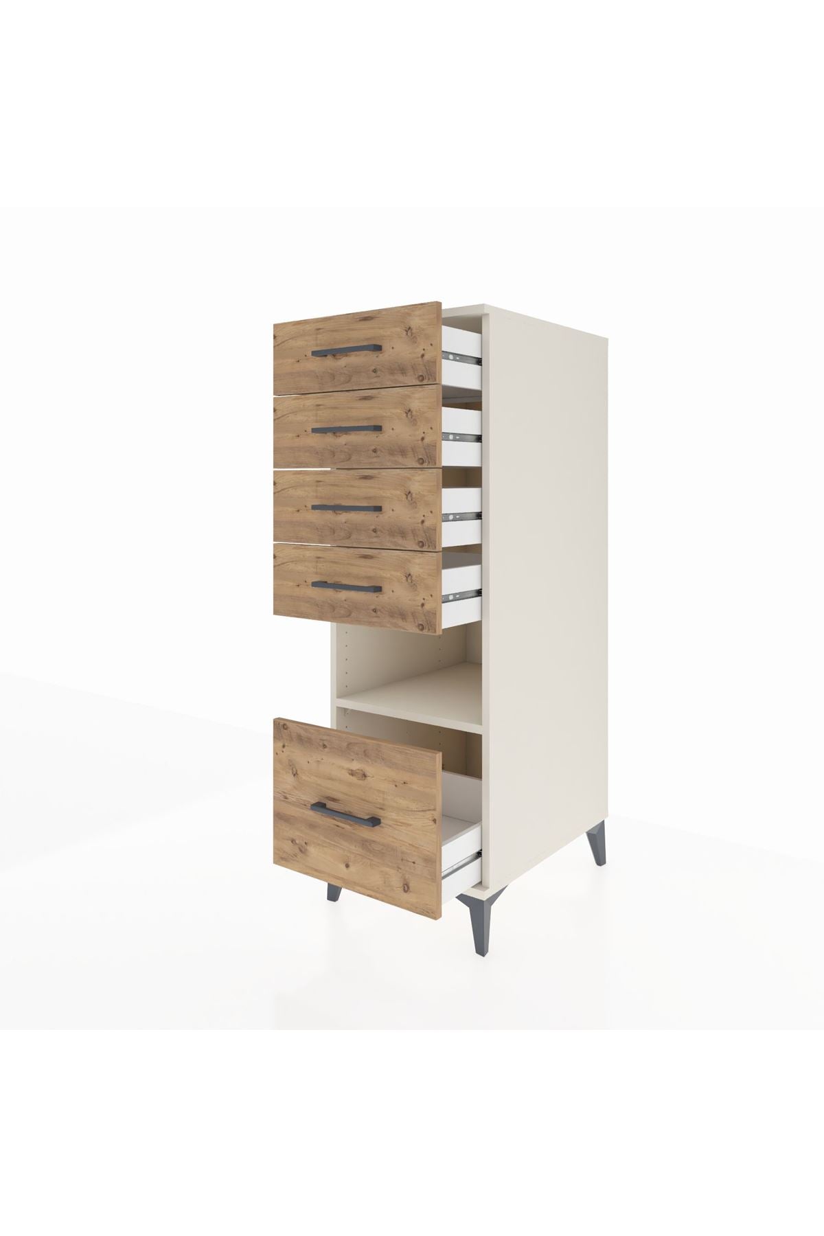 Kronos Dolap Tek Raflı 5 Çekmeceli 44x59x134 Aytaşı-Çam