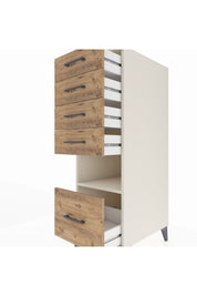 Kronos Dolap Tek Raflı 5 Çekmeceli 44x59x134 Aytaşı-Çam
