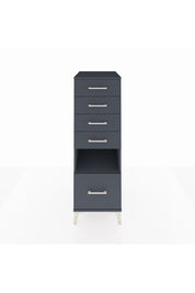 Kronos Dolap Tek Raflı 5 Çekmeceli 44x59x134 Antrasit-Antrasit