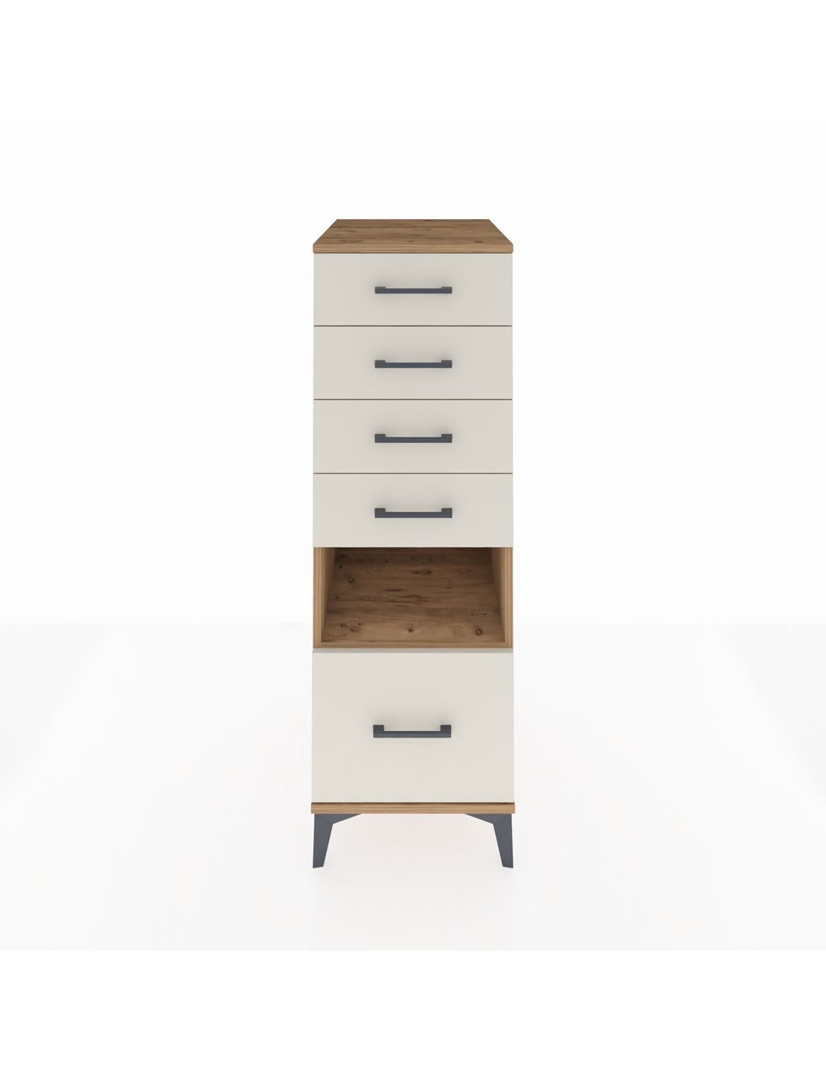 Kronos Dolap Tek Raflı 5 Çekmeceli 44x59x134 Çam-Aytaşı