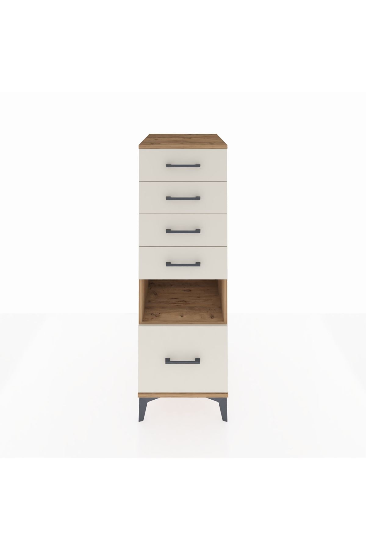 Kronos Dolap Tek Raflı 5 Çekmeceli 44x59x134 Çam-Aytaşı