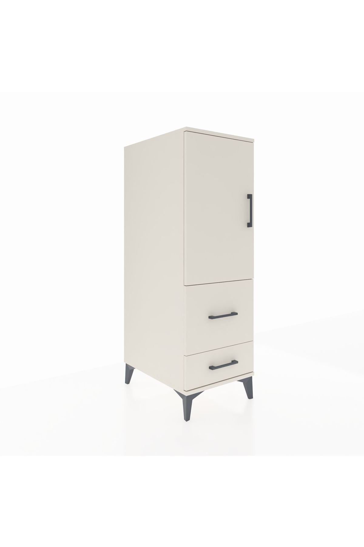 Kronos Dolap Tek Raflı 2 Çekmeceli Tek Kapaklı 44x59x134 - S82M012V1C