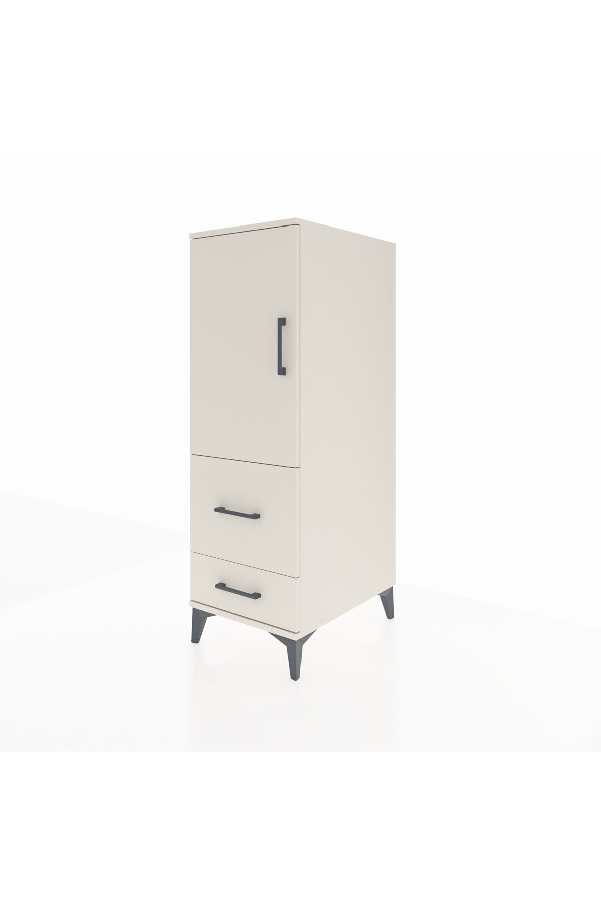 Kronos Dolap Tek Raflı 2 Çekmeceli Tek Kapaklı 44x59x134 - S82M012V1C