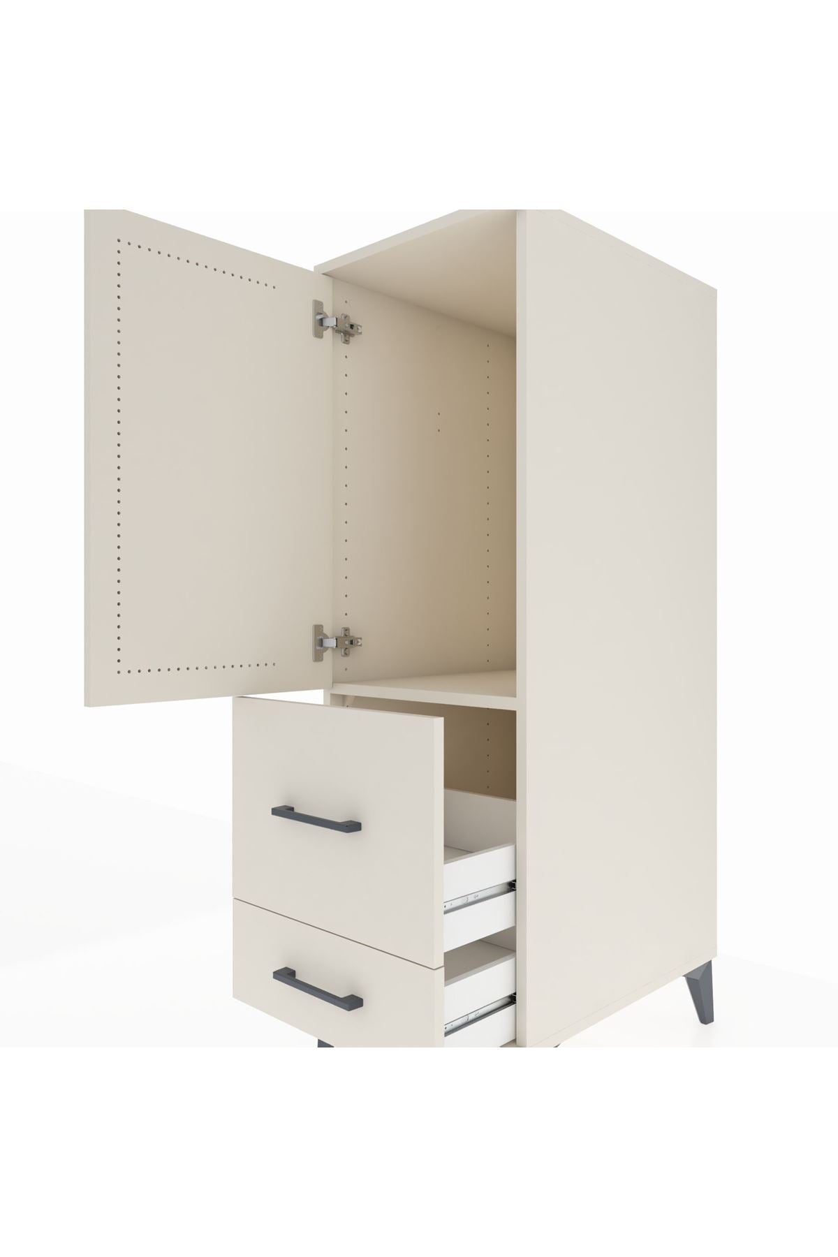 Kronos Dolap Tek Raflı 2 Çekmeceli Tek Kapaklı 44x59x134 Aytaşı-Aytaşı