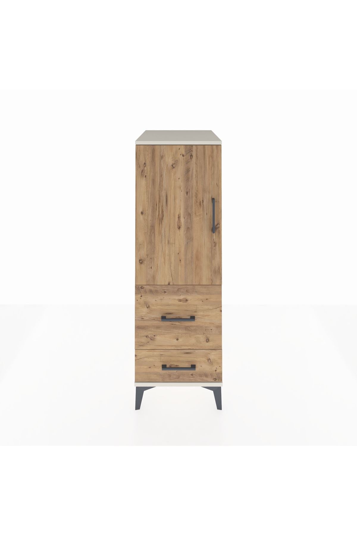 Kronos Dolap Tek Raflı 2 Çekmeceli Tek Kapaklı 44x59x134 Aytaşı-Çam