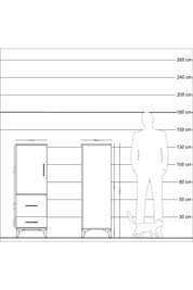 Kronos Dolap Tek Raflı 2 Çekmeceli Tek Kapaklı 44x59x134 Aytaşı-Çam