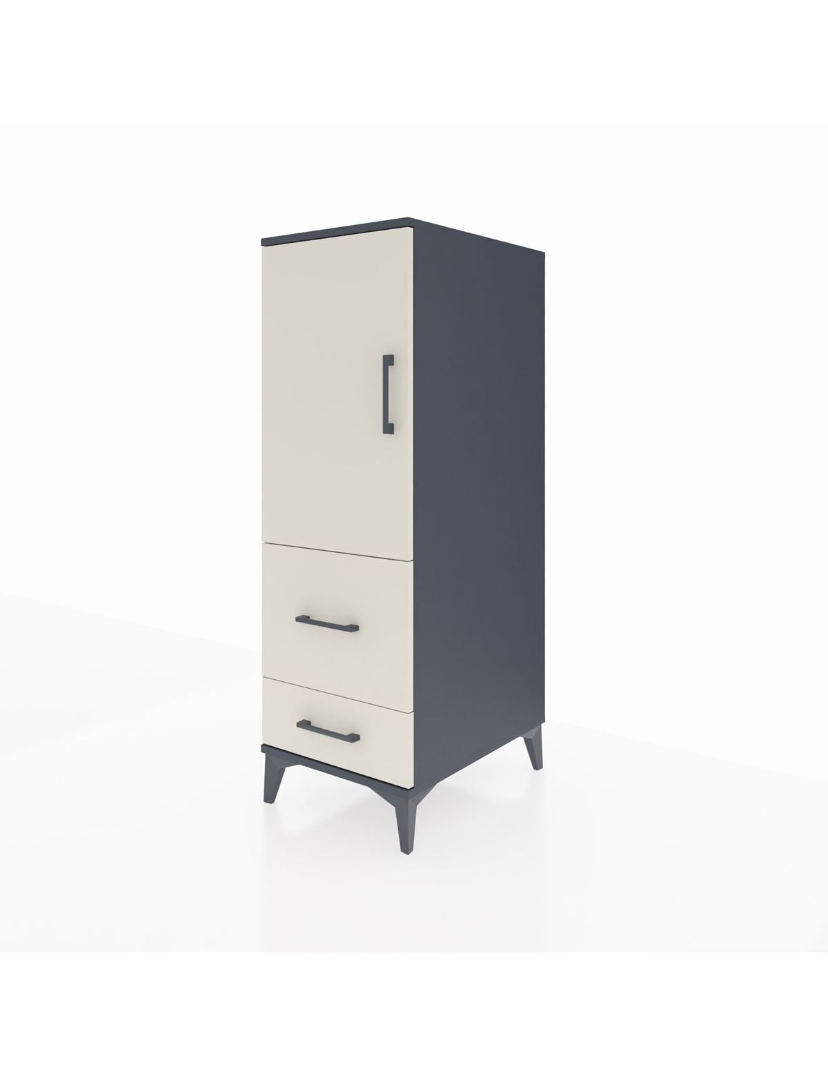 Kronos Dolap Tek Raflı 2 Çekmeceli Tek Kapaklı 44x59x134 - S82M012V4C