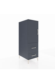 Kronos Dolap Tek Raflı 2 Çekmeceli Tek Kapaklı 44x59x134 Antrasit-Antrasit