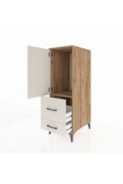 Kronos Dolap Tek Raflı 2 Çekmeceli Tek Kapaklı 44x59x134 Çam-Aytaşı