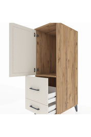 Kronos Dolap Tek Raflı 2 Çekmeceli Tek Kapaklı 44x59x134 Çam-Aytaşı