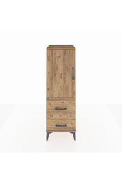 Kronos Dolap Tek Raflı 2 Çekmeceli Tek Kapaklı 44x59x134 Çam-Çam