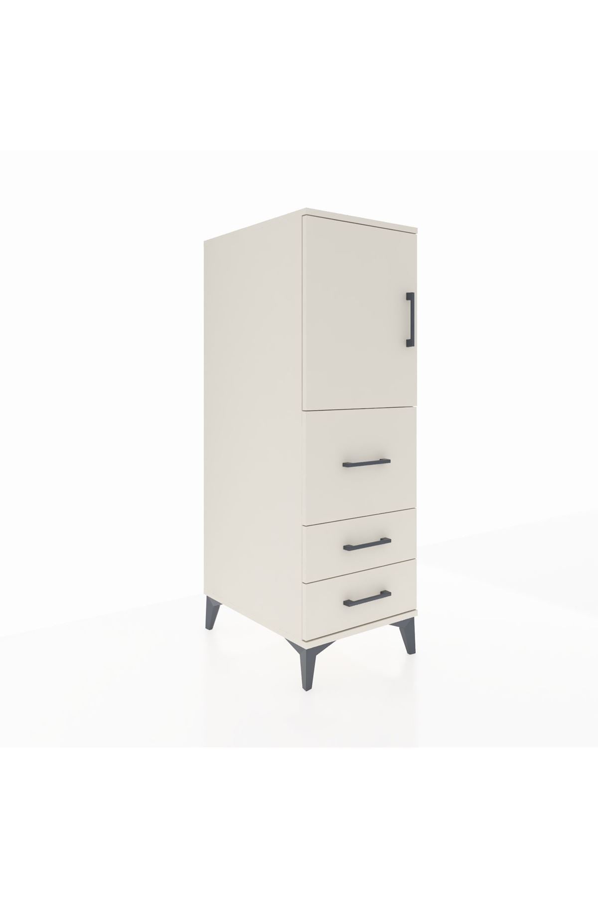 Kronos Dolap Tek Raflı 3 Çekmeceli Tek Kapaklı 44x59x134 Aytaşı-Aytaşı