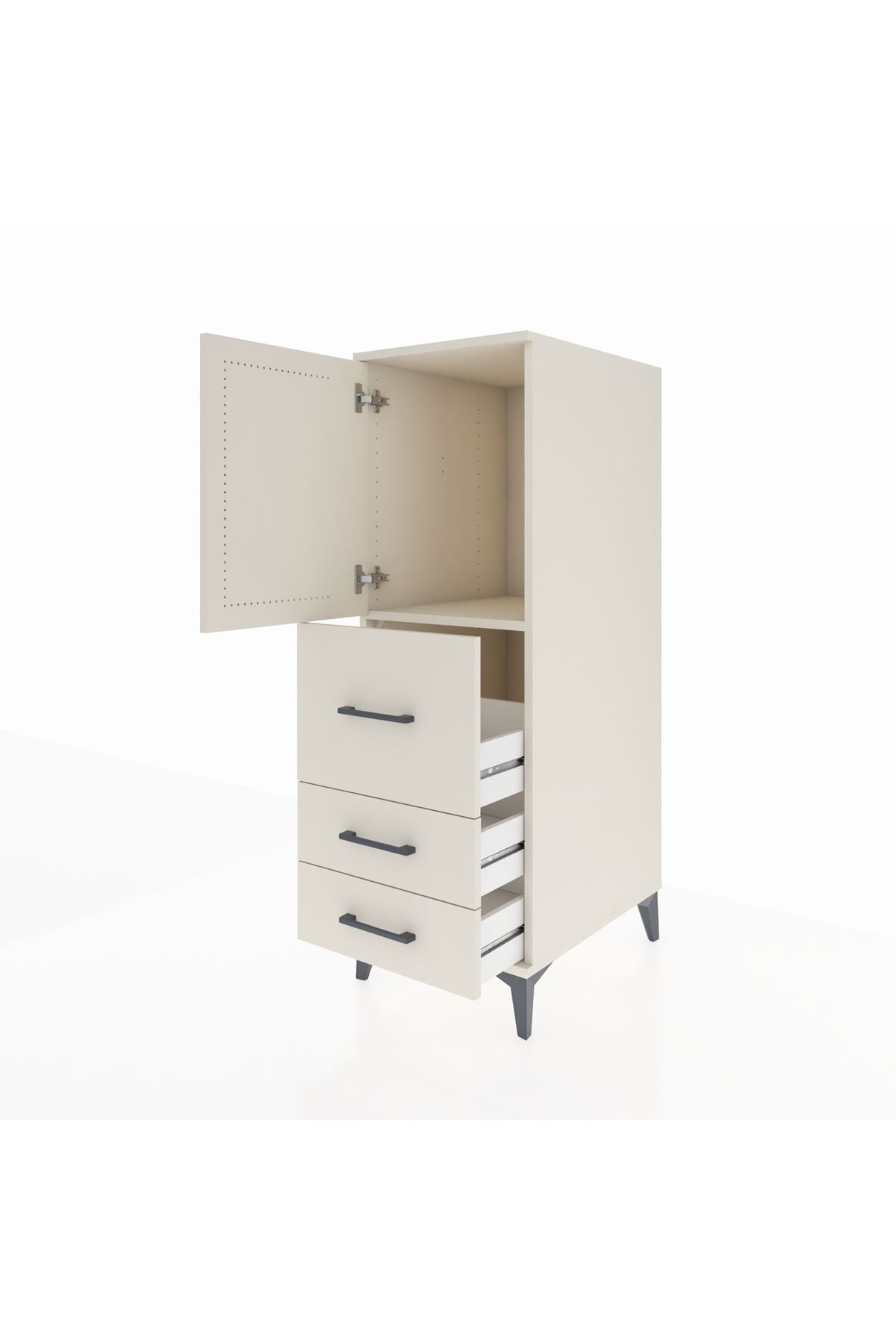 Kronos Dolap Tek Raflı 3 Çekmeceli Tek Kapaklı 44x59x134 Aytaşı-Aytaşı