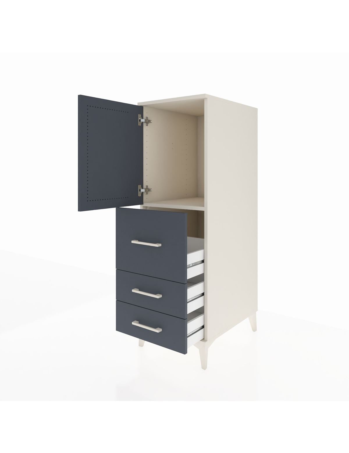 Kronos Dolap Tek Raflı 3 Çekmeceli Tek Kapaklı 44x59x134 - S82M013V2C