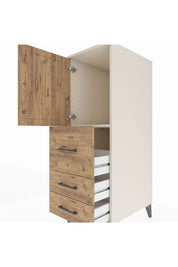 Kronos Dolap Tek Raflı 3 Çekmeceli Tek Kapaklı 44x59x134 Aytaşı-Çam