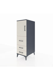 Kronos Dolap Tek Raflı 3 Çekmeceli Tek Kapaklı 44x59x134 Antrasit-Aytaşı