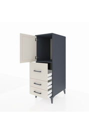 Kronos Dolap Tek Raflı 3 Çekmeceli Tek Kapaklı 44x59x134 Antrasit-Aytaşı